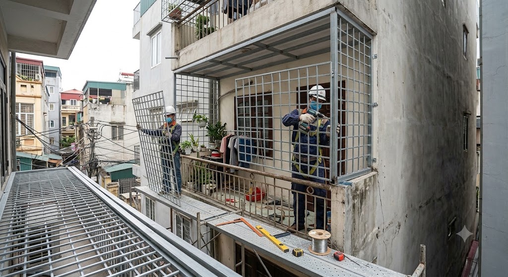 Thi Công Chuồng Cọp Ban Công, Sân Thượng An Toàn